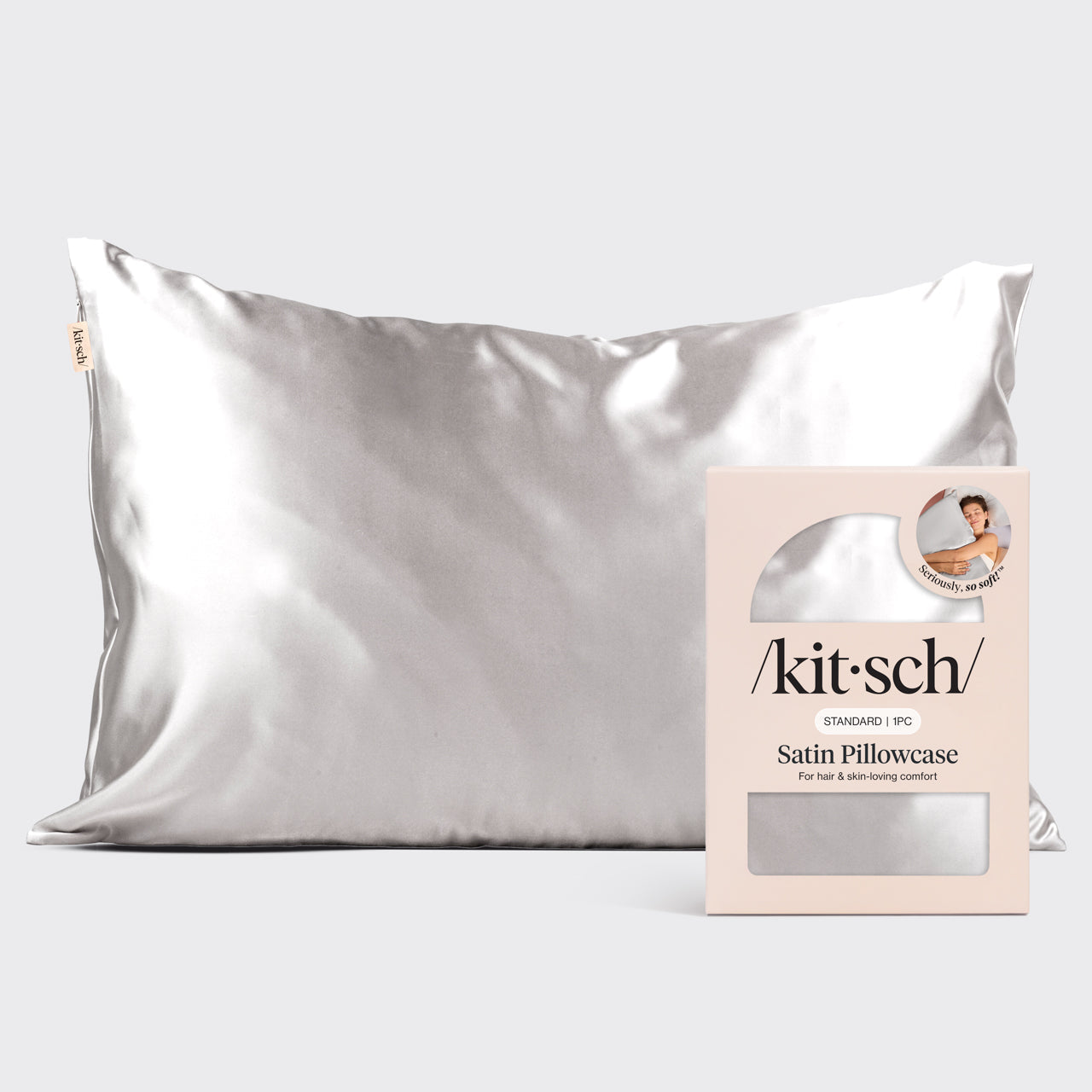 Satin Pillowcase in Silver 2 Pack