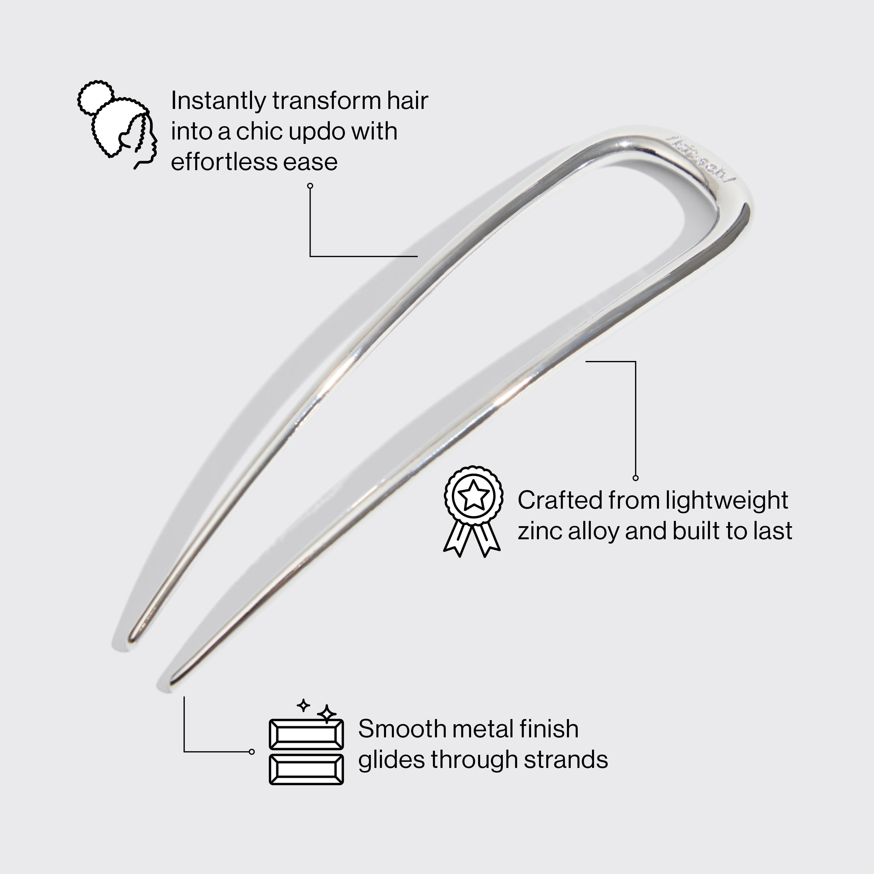 Silver French Hair Pin