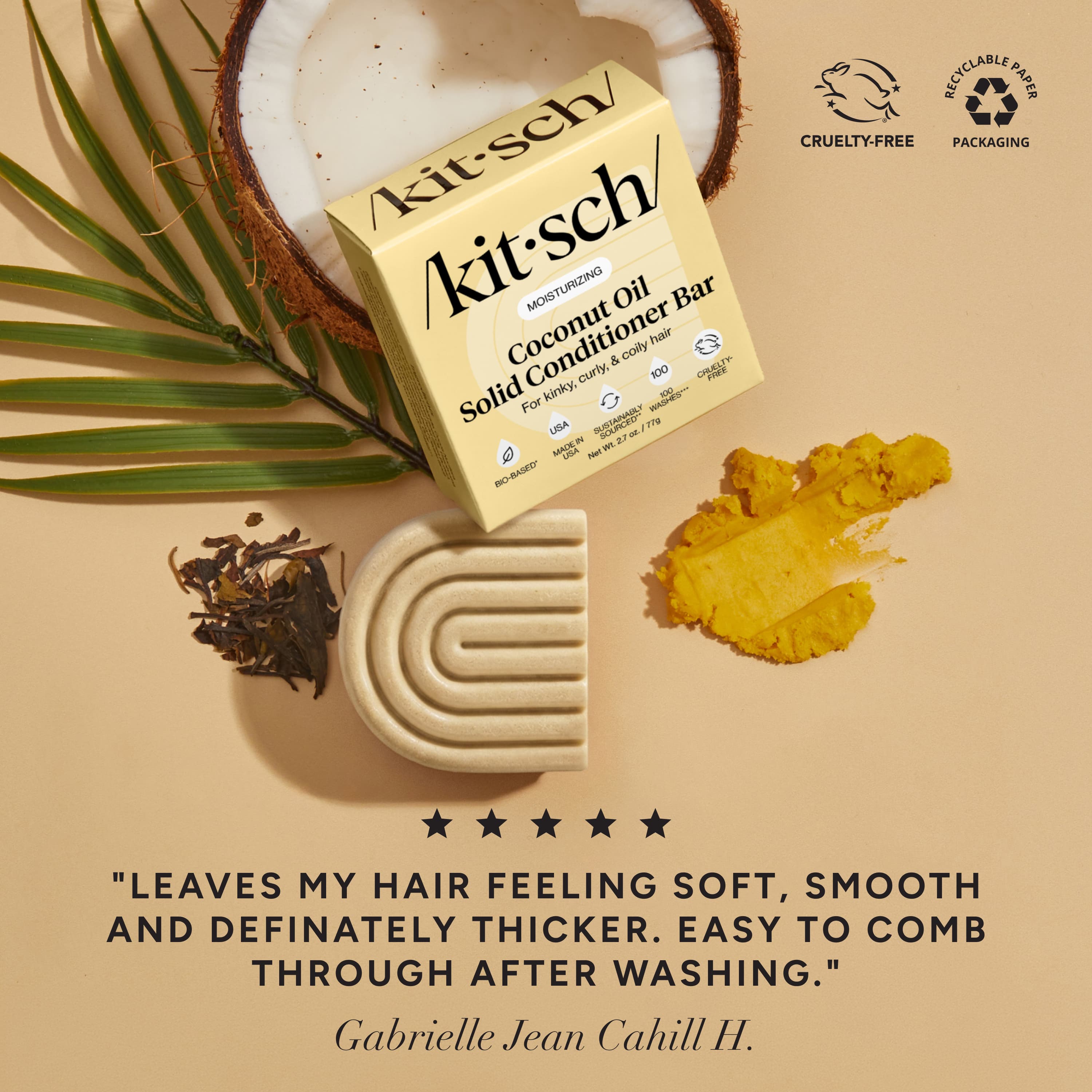 Coconut Oil Conditioner Bar for Dry Damaged Hair